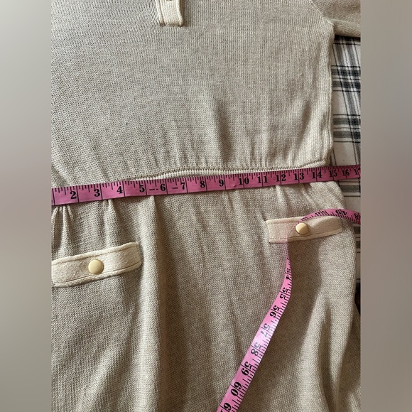 St.John For Saks Fifth Avenue Gray Cream Vintage70’s Quarter Button KnitDress 10 - Picture 13 of 15